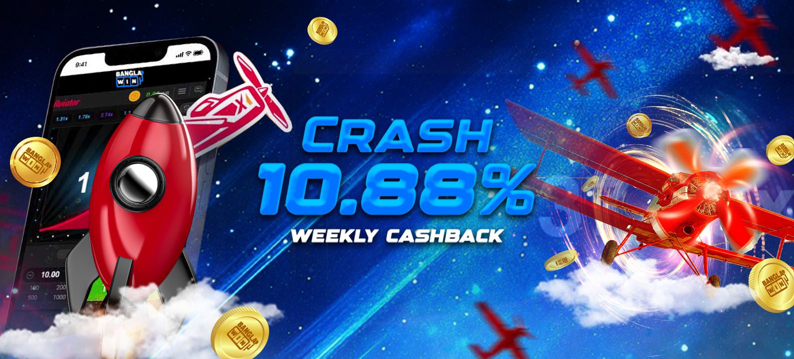 Crash 10.88% Weekly Cashback