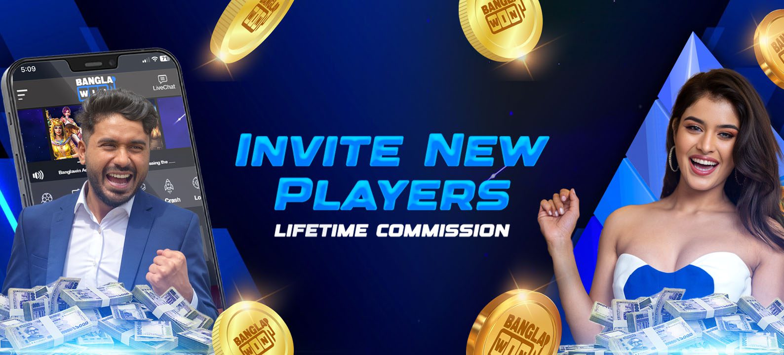 Invite New Players and get Lifetime Commission
